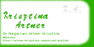 krisztina artner business card